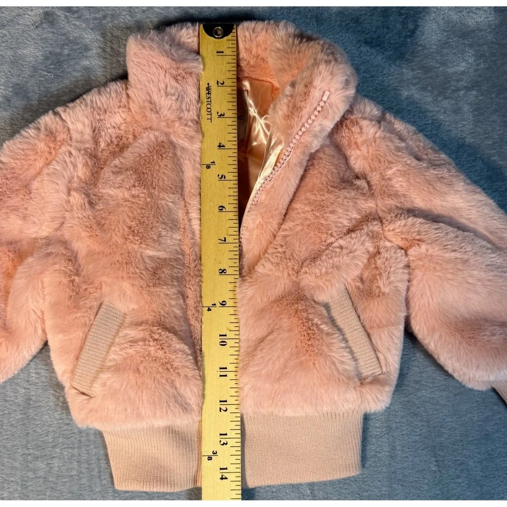 Urban Republic Girls Pink Faux Fur Bomber Jacket 18 Months New With Tags NWT